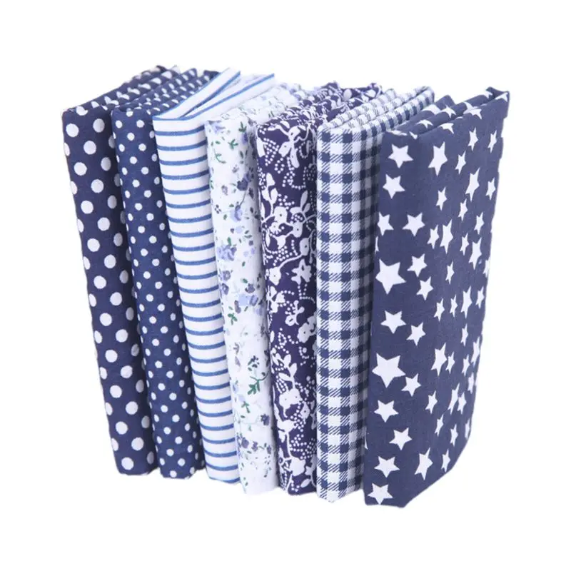 

7 Pcs Small Floral Print Cotton Cloth for Patchwork Sewing DIY No Repeated Design Printed Flowers DIY Clothing Sewing E56C