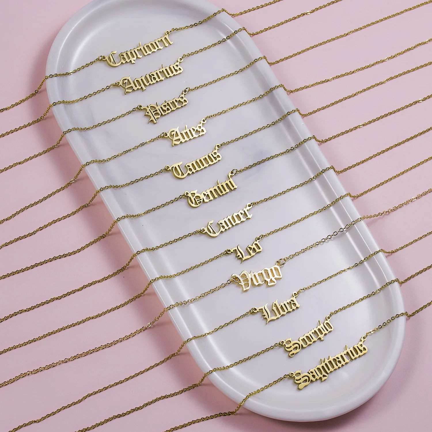 Ожерелье с подвеской в виде 12 знаков зодиака старые английские Скорпион Овен