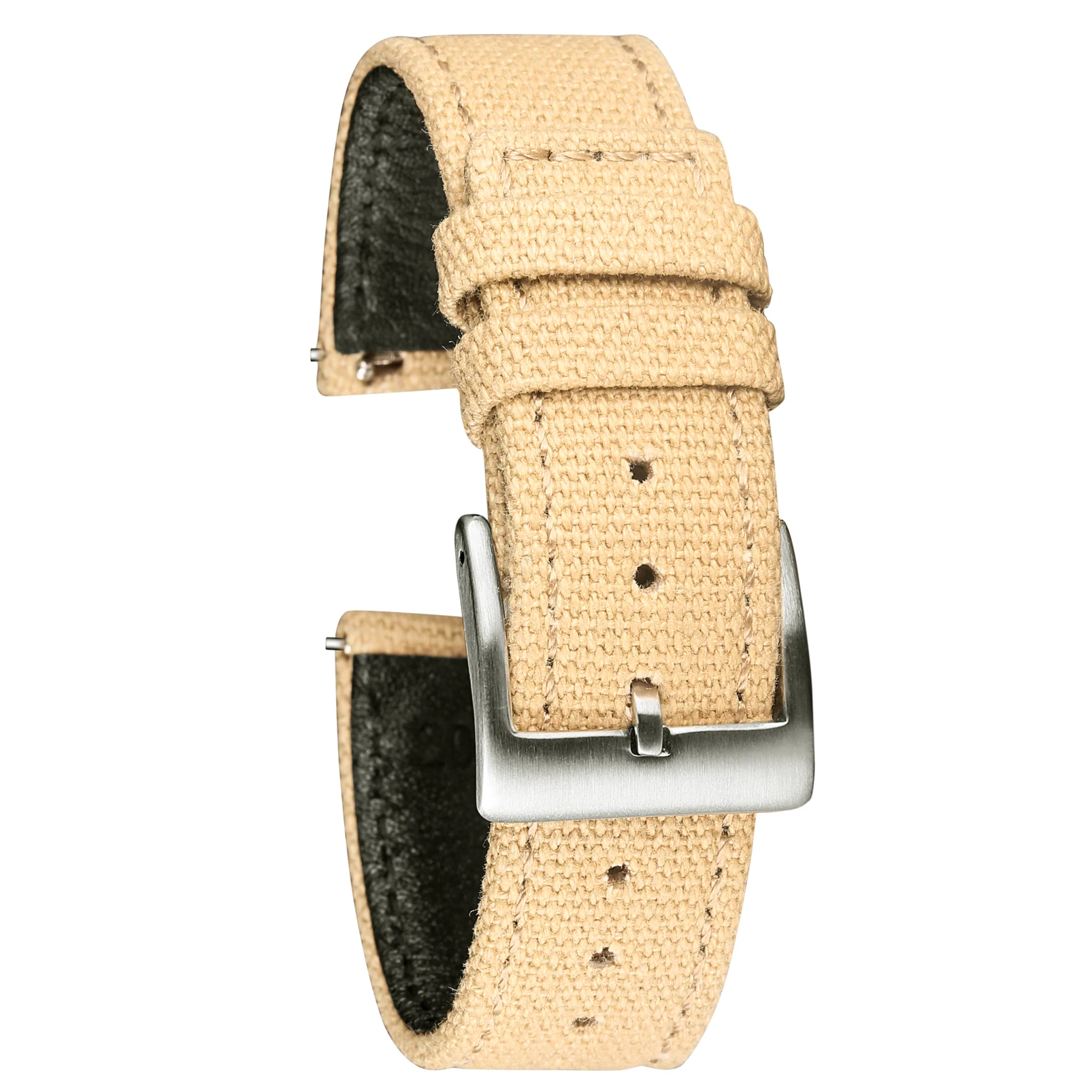 

Hemsut Canvas Watch Bands Quick Release KHAKI Two Pieces Fabric Watch Straps Heavy Duty Buckle 18mm 20mm 22mm