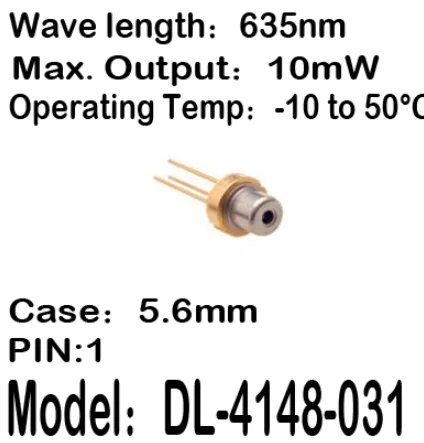 1-20 шт./лот DL-4148-031 4148-031 635nm 10 мВт 5 6 мм 1-контактный-10 до 50C рабочая температура