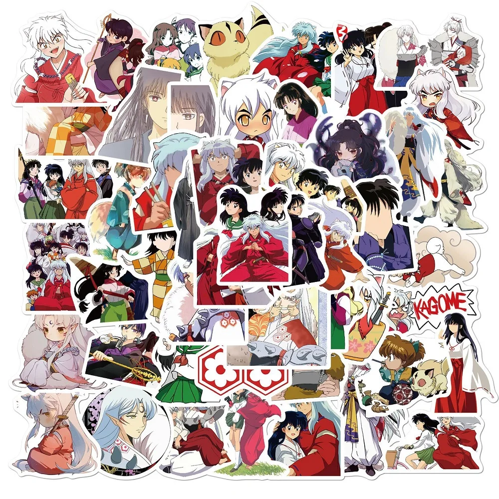 

50pcs Cartoon Japanese Inuyasha Stickers Waterproof Cute Decal Anime Sticker For Suitcase Laptop Guitar Skateboard Graffiti
