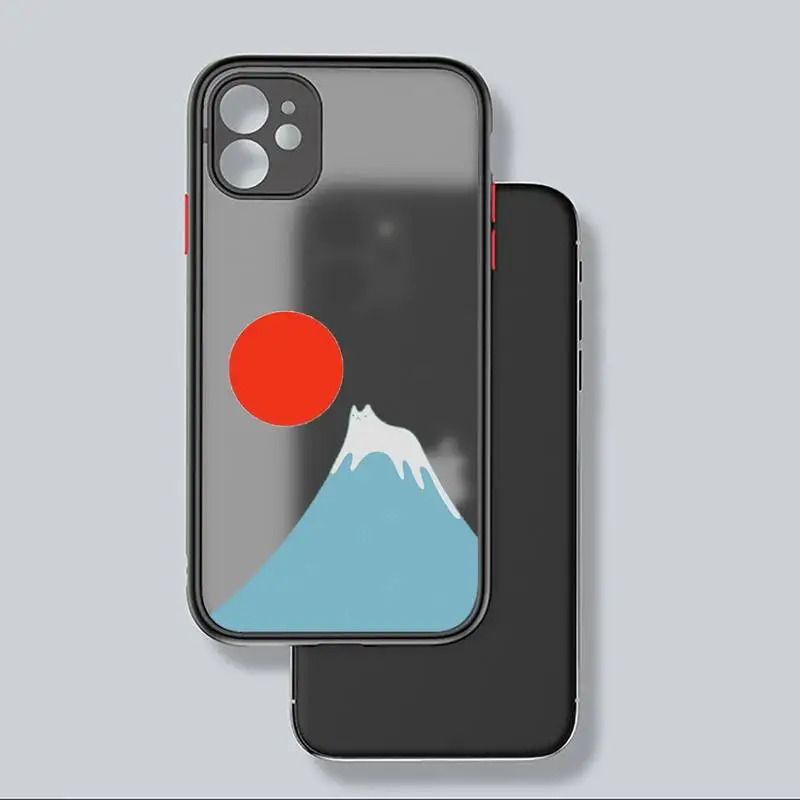 

Creative cat mountain Phone Case black matte transparent For iPhone 7 8 x xs xr 11 12 pro plus mini max Clear Funda