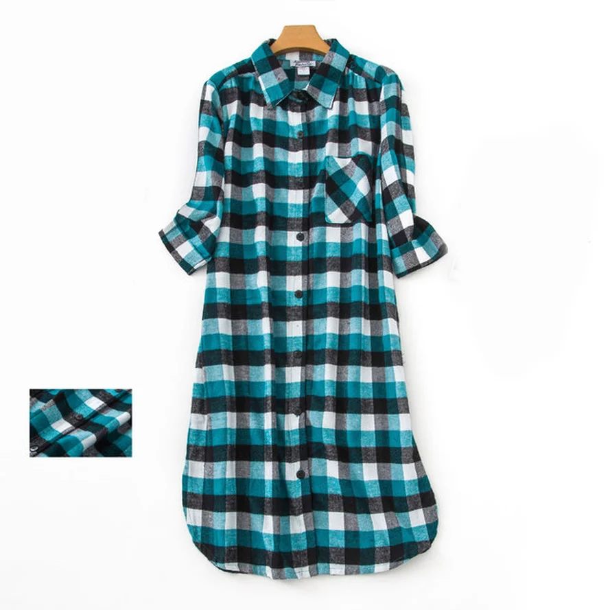 

Autumn Long-sleeved Women's Oversized Nightdress 100% Brushed Cotton Women's Large Size Nightdress 5XL