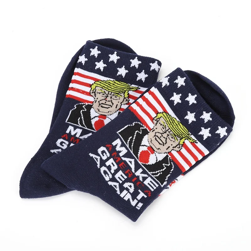 Дональд Трамп Make America Great Again национальный флаг Звезды полосатые носки забавные