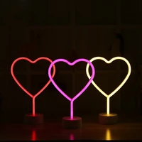 heart design neon sign light led art ornament table lamp decor room store party xmas wall show love battery powered gift