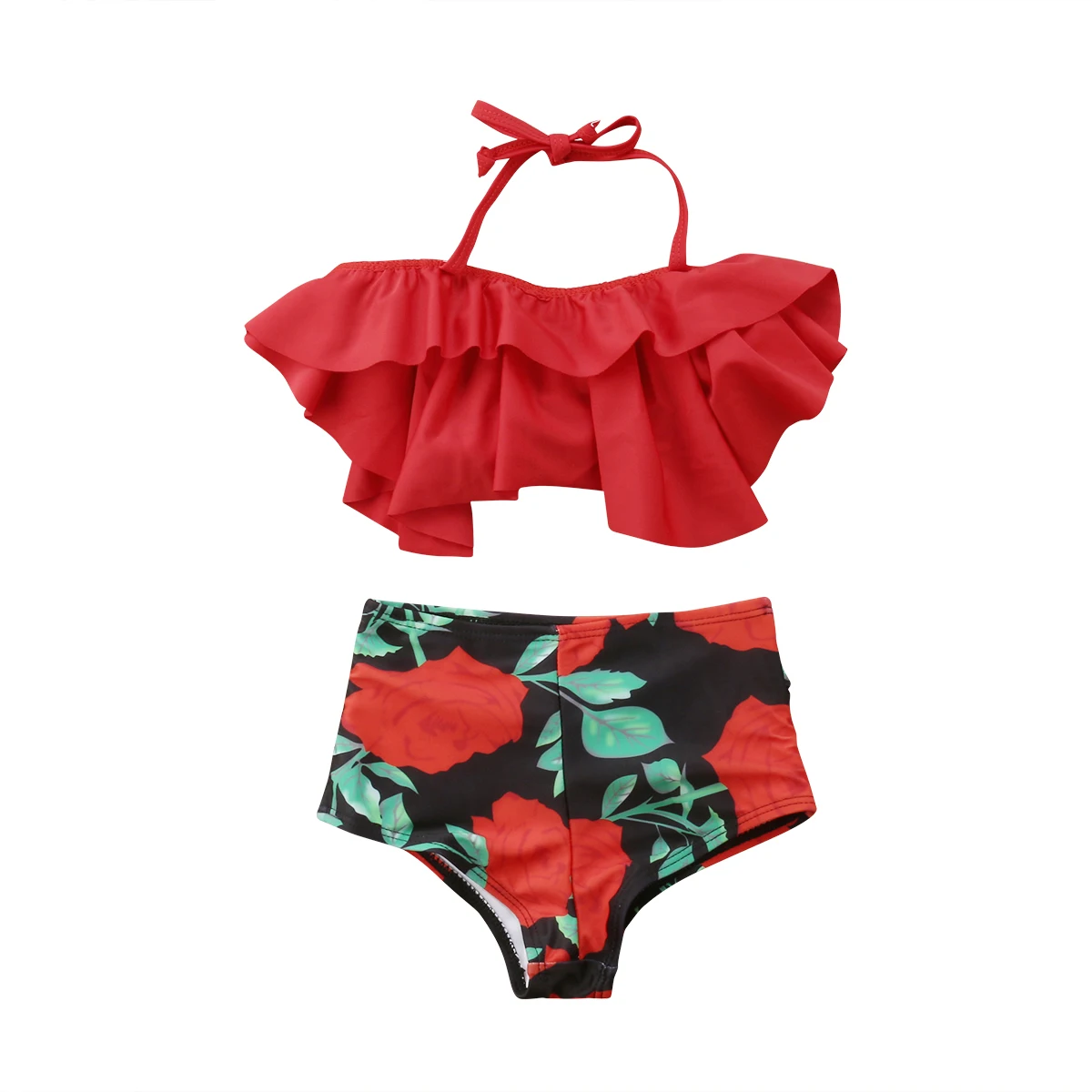 Женский купальник с высокой талией бикини бантом|Костюмы-двойки для детей| |