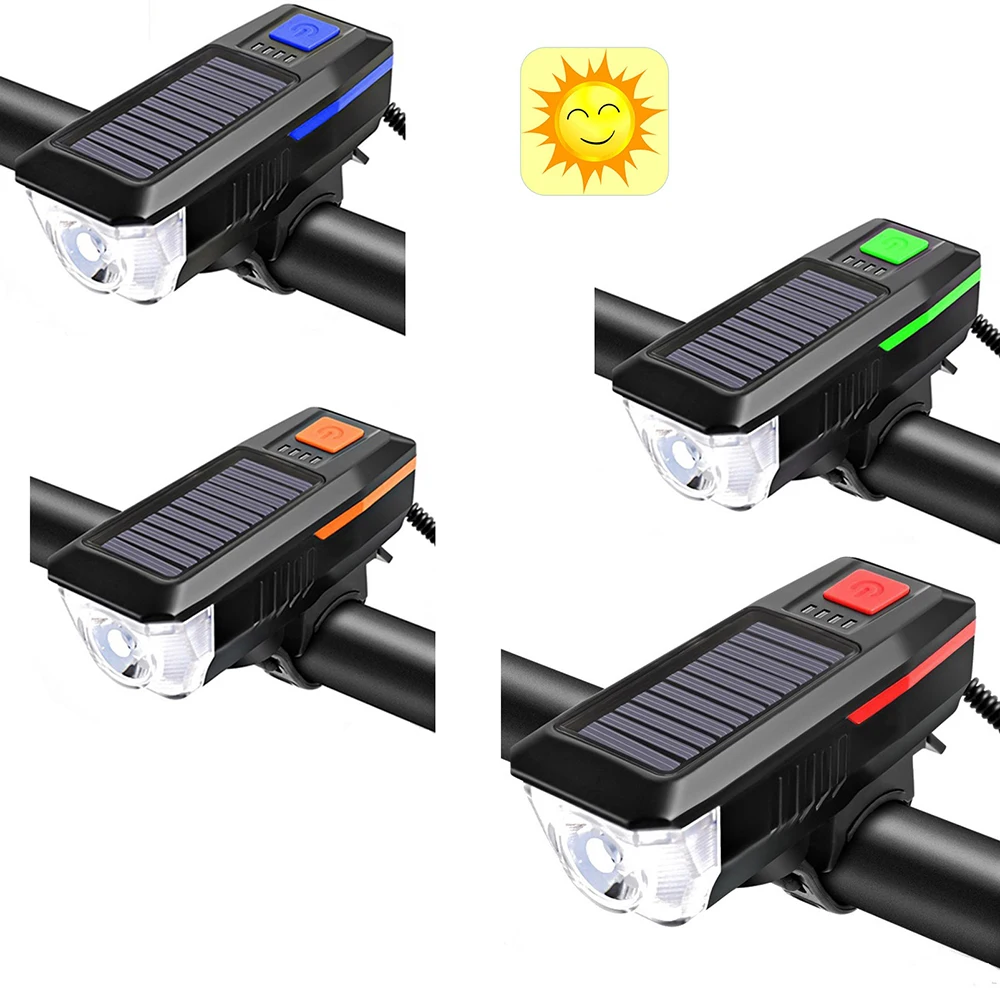 Фонарь велосипедный на солнечной батарее USB 18650 | Спорт и развлечения