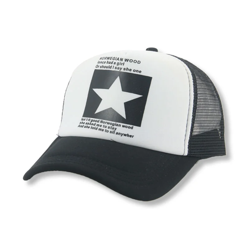 

2021 Baseball Caps Mesh Breathable Star Print Adjustable Men Caps Sun Protection Summer Outdoor Sun Baseball Caps Gorras Hombre