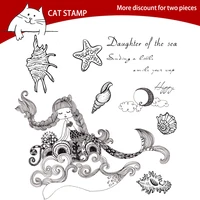mermaid shell starfish clear stamps for scrapbooking card making photo album silicone stamp diy decorative crafts