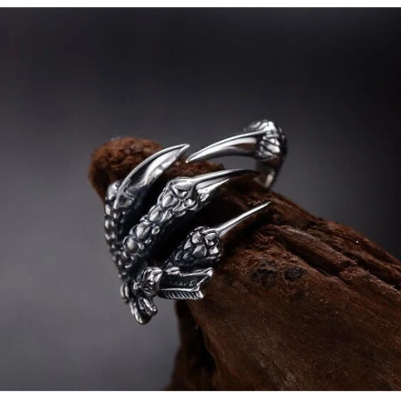 

New Punk Rock Rings Mens Gothic Jewelry Dragon Claw Ring For Men Engagement Ring Wedding Promise Rings For Women Gifts Female