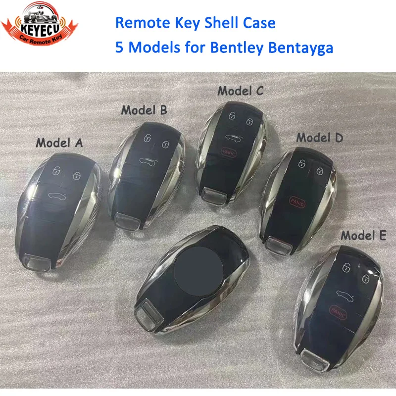 

KEYECU 3 / 4 Button Prox Remote Control Car Smart Key Shell Case Housing Fob for Bentley Bentayga Replacement