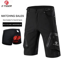 x tiger mens cycling shorts with 5d gel pad cycling underwear mountain bike downhill shorts loose outdoor mtb bicycle shorts