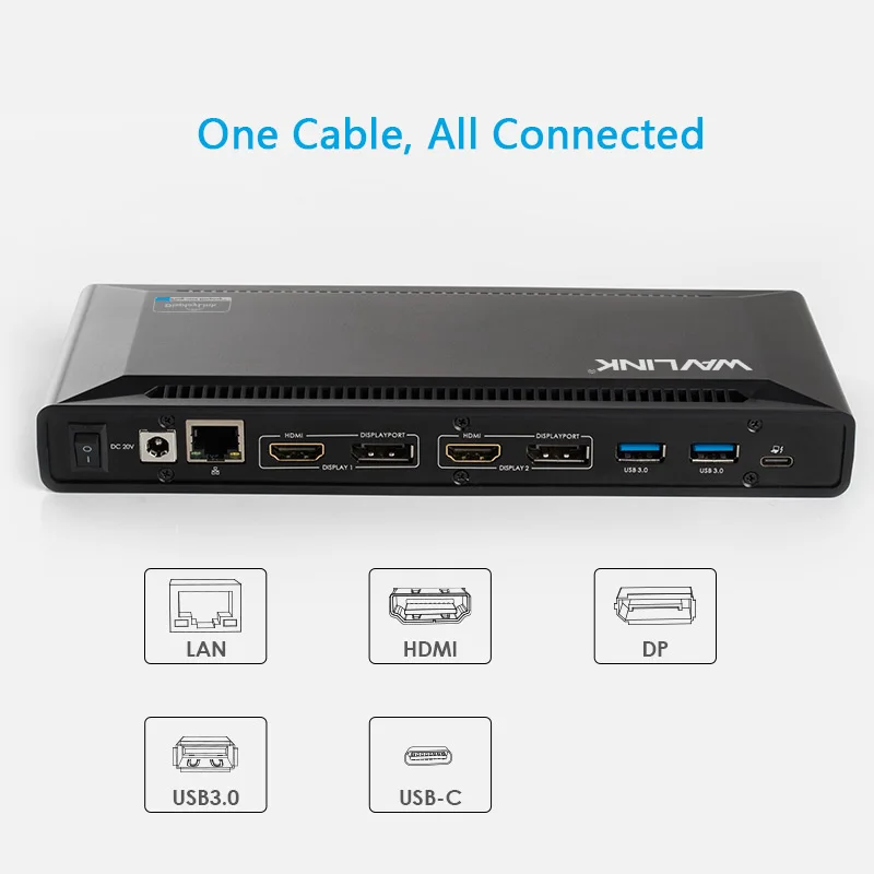 Wavlink USB C Универсальная док-станция 5 к USB-C Gen1 двойной 4 к дисплей HD HDMI питание USB 3,0 Gigabit Ethernet для Mac OS