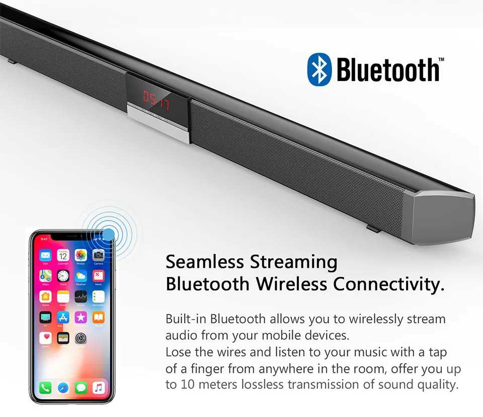 Саундбар Samtronic для телевизора домашнего кинотеатра SR200 Bluetooth динамик 2 0 каналов