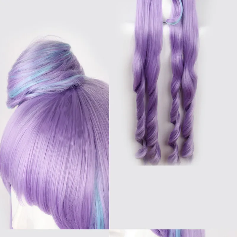 

High Quality Halloween Cosplay Wig Halloween Macross Delta Cos Cosplay Purple Heat-Resistant Synthetic Hair