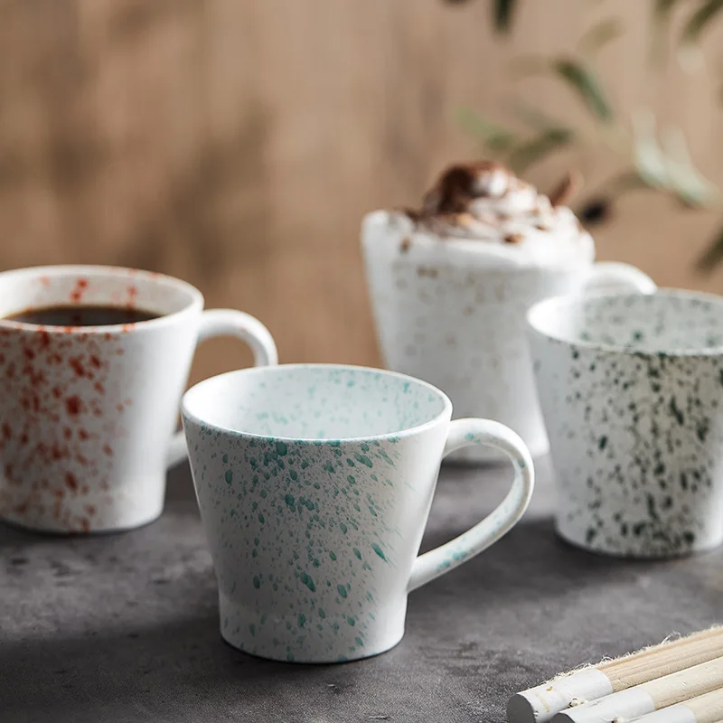 

Nordic Creative Splash-ink Porcelain Coffee Mugs Personalized Ceramic Tea Cups Tea Milk Water Mug Kitchen Office Drinkware Gift