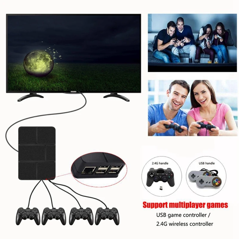 

Video Game Console HDMI 64GB Memory for Raspberry Pi 3B Game Player Pi-Boy 2.4G Wireless Built-in 10000 Games