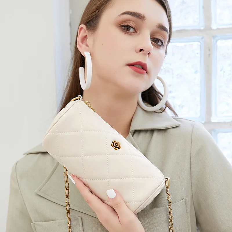 

Fashion Retro Barrel Shaped Casual Women Totes Shoulder Bags Female Leather Solid Color Chain Handbag for Women Dropshipping
