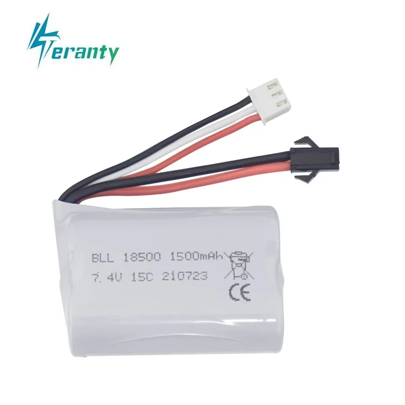 

1-10pcs 7.4v 1500mah 18500 lipo battery for H102 remote control boat lithium battery 2.4G high speed RC boat spare parts