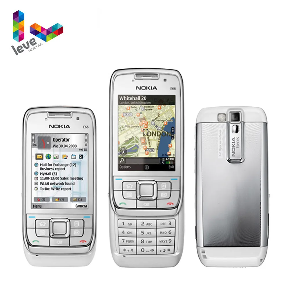 Разблокированный Мобильный телефон Nokia E66 Slider Оригинальный сотовый GSM WIFI Bluetooth МП