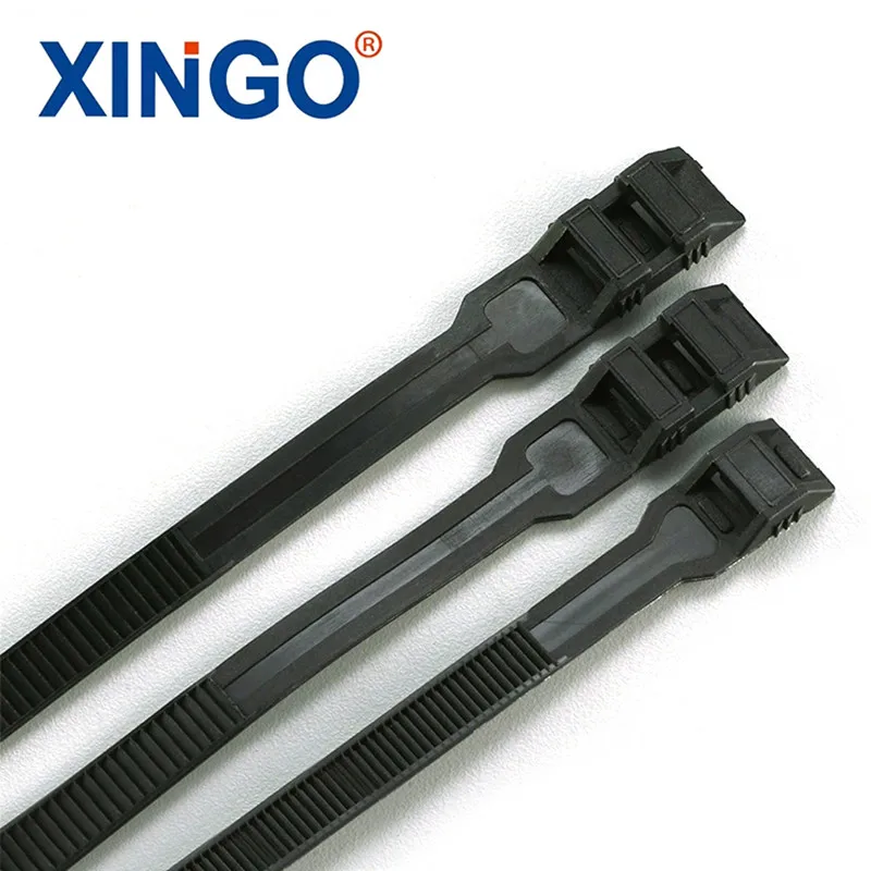Разноцветные уникальные двойные нейлоновые кабельные стяжки Xingo черные с