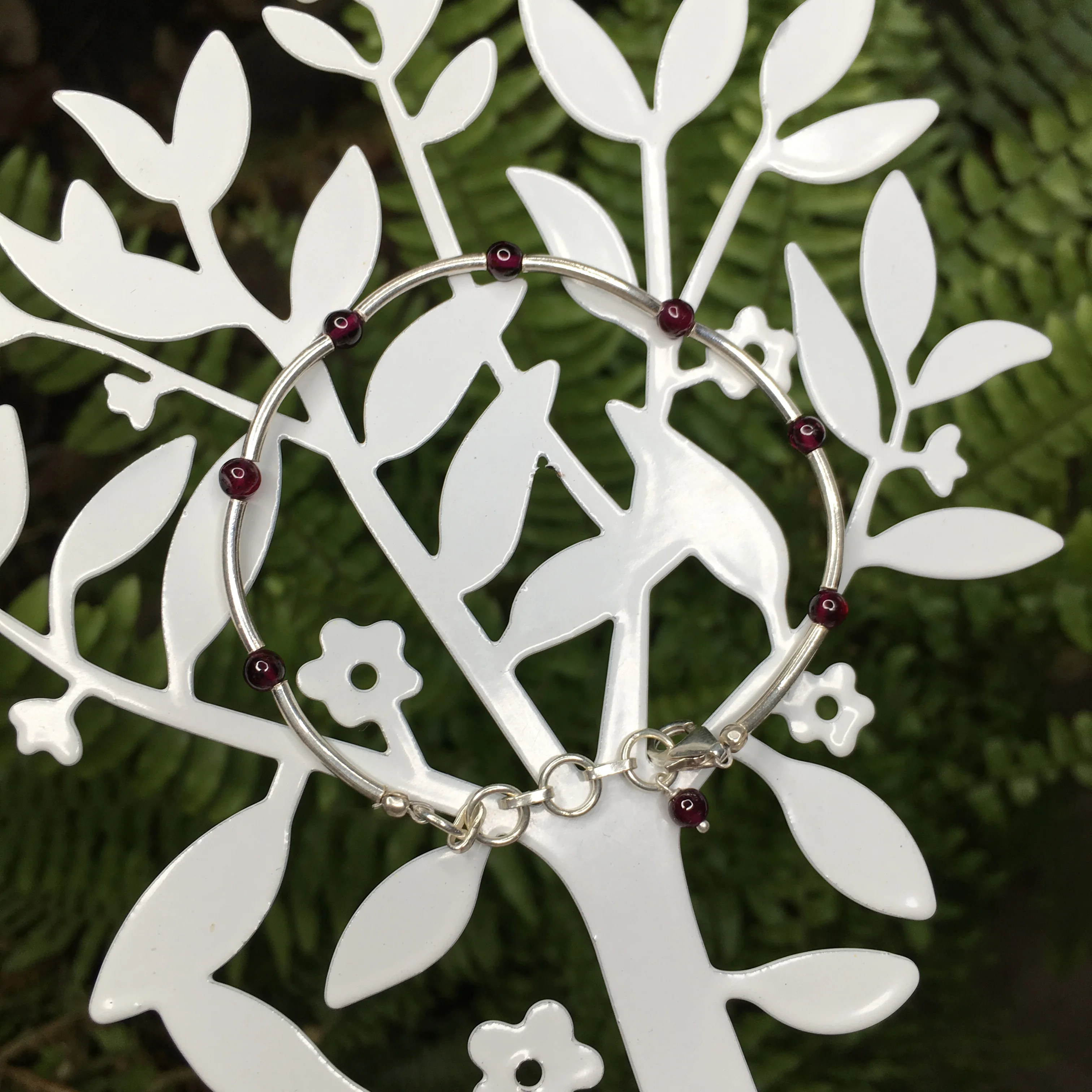 Chanti международных &amp Трубы Красный Гранат из бисера браслет ручной работы 7 5/8