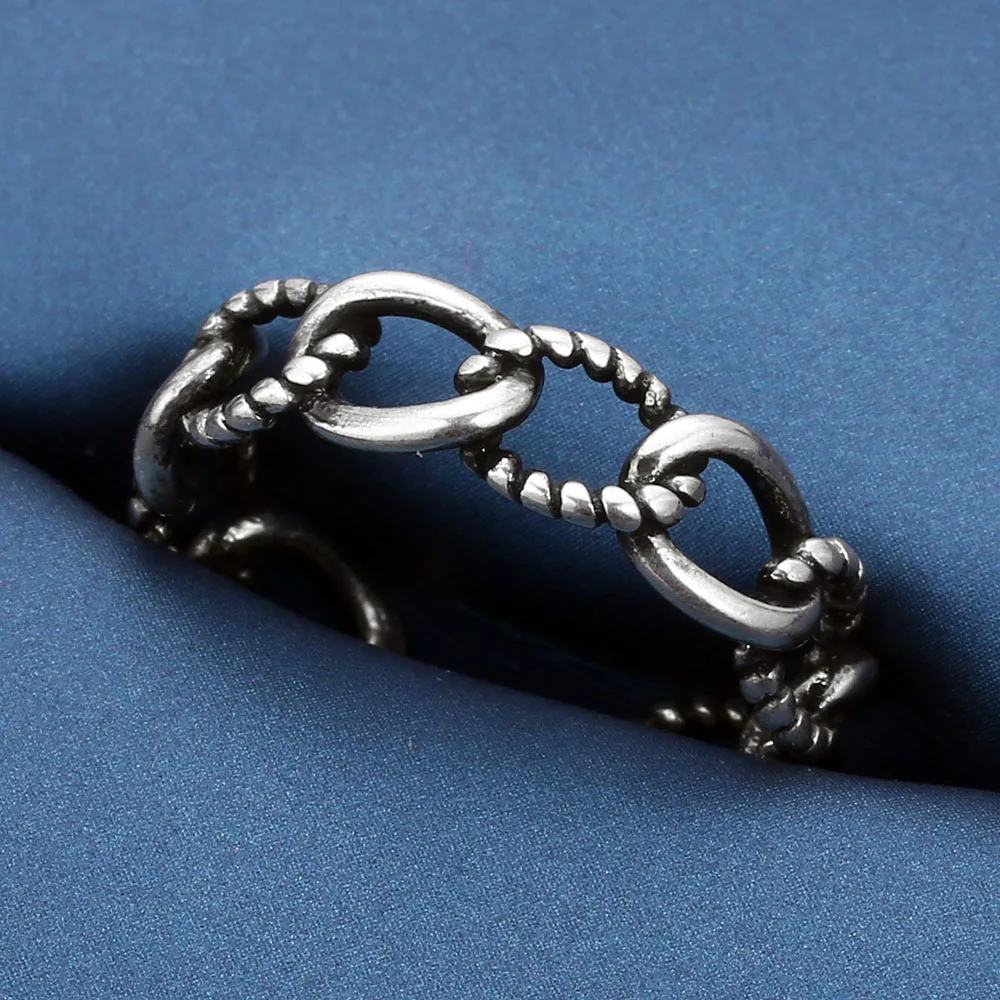 

Creative Chain Design Women Rings Link Twisted Open Ring Adjustable Destiny Link Couple Ring Girlfriend&Boyfriend fine jewelry