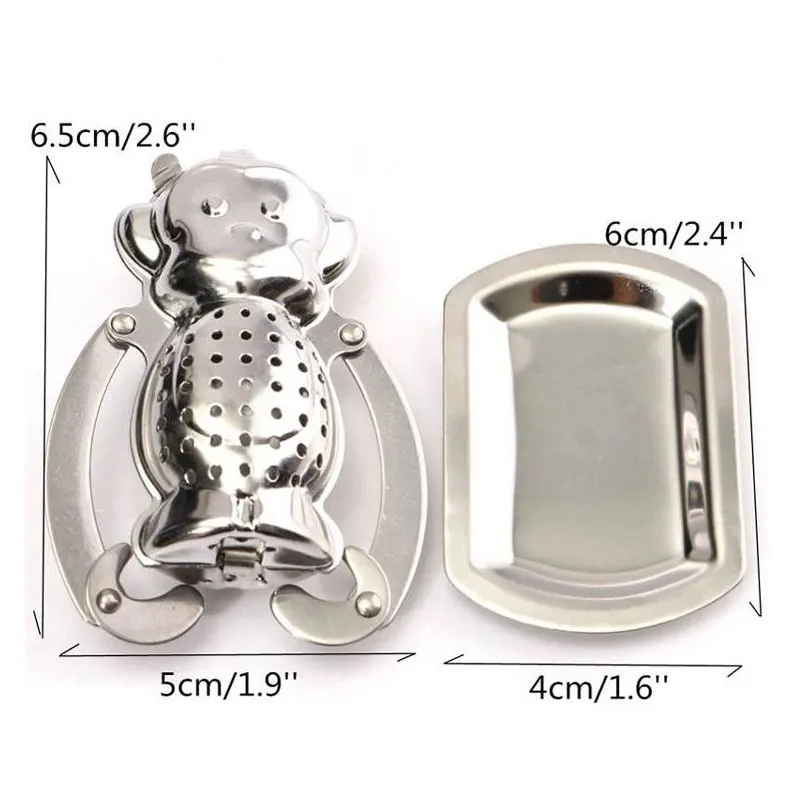 Рассыпчатый травяной фильтр из нержавеющей стали в виде обезьяны|tea tools|tea leaf
