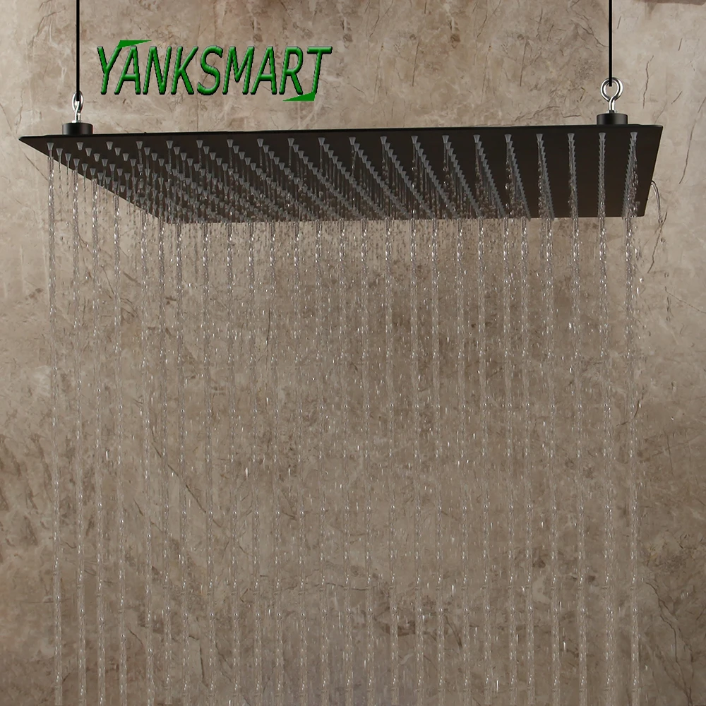 YANKSMART 20 ''дюймов черная ванная комната дождевая квадратная душевая головка потолочные смесители одна душевая головка s кран