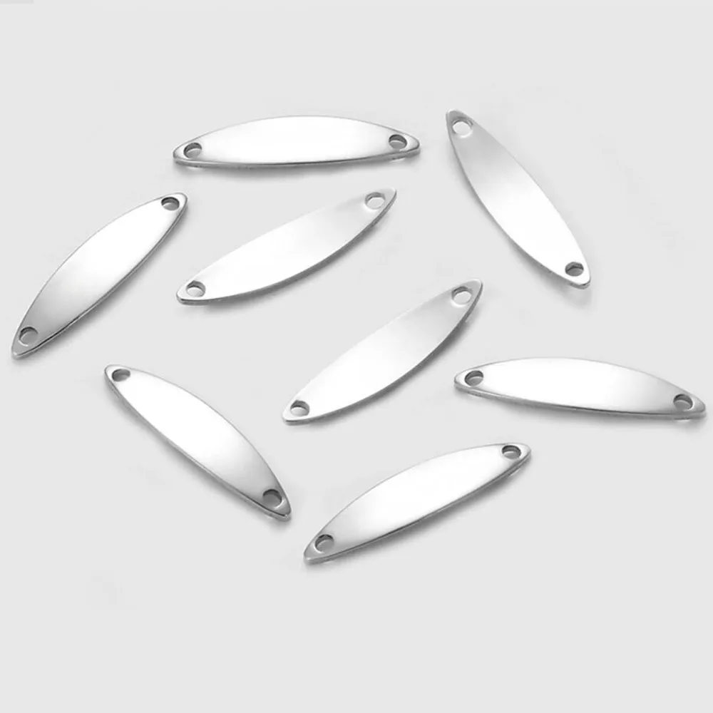 

30Pcs/Lot Stainless Steel Charms Pendant 2 Holes Oval Blank Connector Diy Jewelry Making For Necklace Bangle Accessory