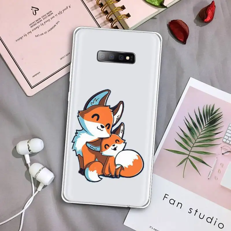 

Fox cartoon animal sly cute Phone Case Transparent For Samsung Galaxy S A 5 7 8 9 2015 20 edge plus 10 e lite 2019