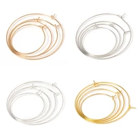 20pcslot 20 25 30 35mm hoops kc gold plated earring hook big circle ear wire hoop earrings base for diy jewelry making supplies