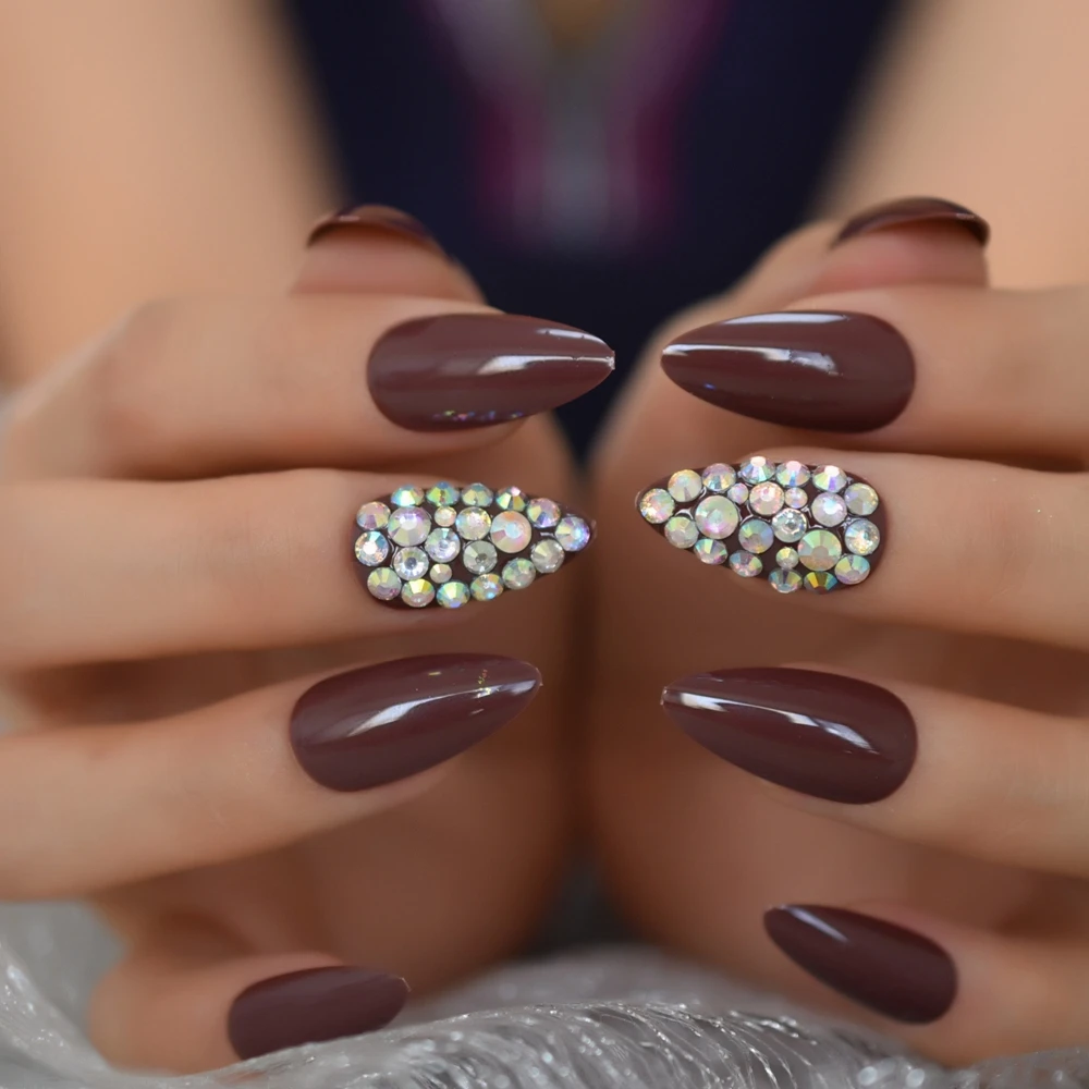 Декоративные искусственные ногти с кристаллами 28 шт. | Красота и здоровье