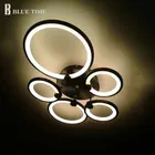 Светильники, современный светодиодный потолочный светильник, белые и черные кольца, светодиодная люстра, потолочный светильник для фойе, гостиной, столовой, спальни