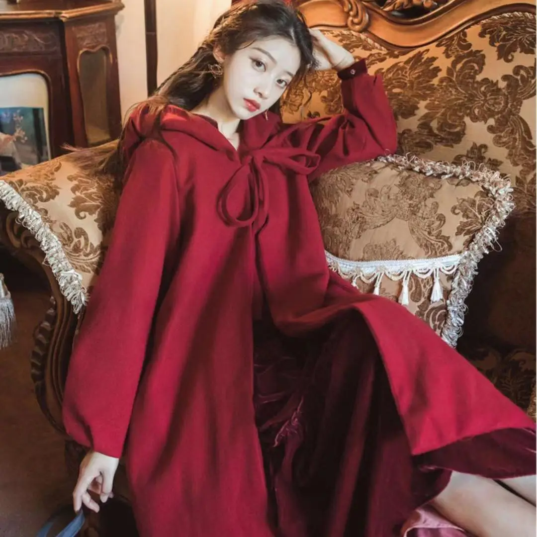 

Woolen Coat Coat Women's Tide Autumn and Winter Korean Students All-match Woolen Clothes Mid-length Female Windbreaker
