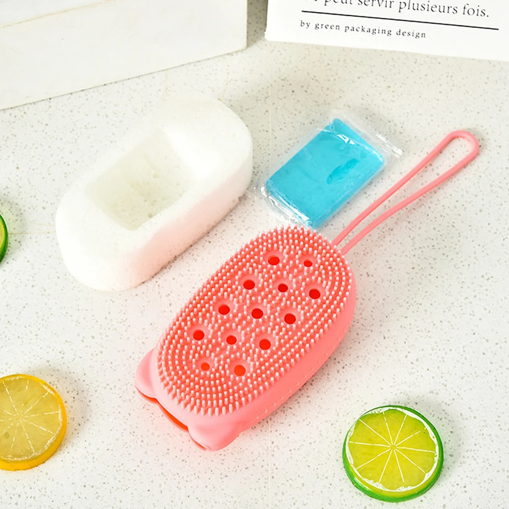 Adults Children Silicone Quick Foaming Bath Brush Towel Double-Sided Body Cleaning Massage Bubble Bathing Shower Scrubber | Дом и сад