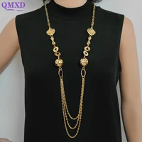 fashion long drop necklace for women long chain pendants necklaces party wedding jewelry accessories 2022