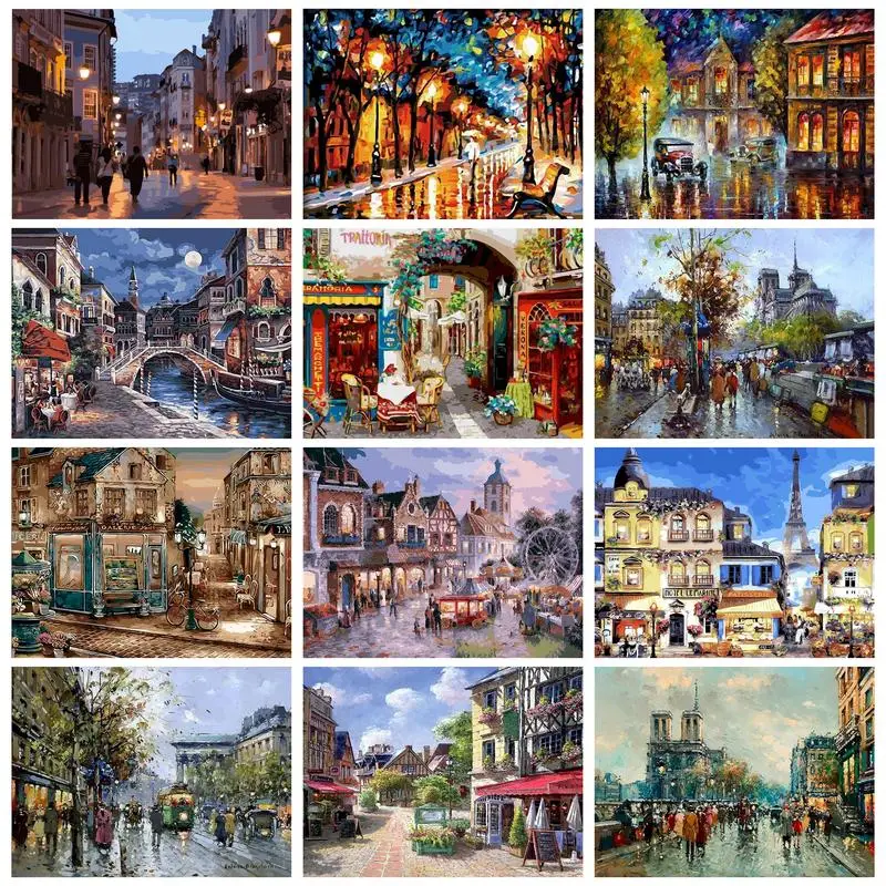 

RUOPOTY 40x50cm Paint By Numbers Hand Painting Pictures By Numbers Landscape Coloring By Numbers Home Decor Art Supplies
