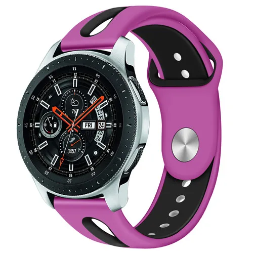 purple black 22 мм gear S3 Frontier спортивный силиконовый ремешок для samsung Galaxy Watch 46 мм сменный Ремешок Браслет huawei аксессуары GT - Цвет ремешка: purple black