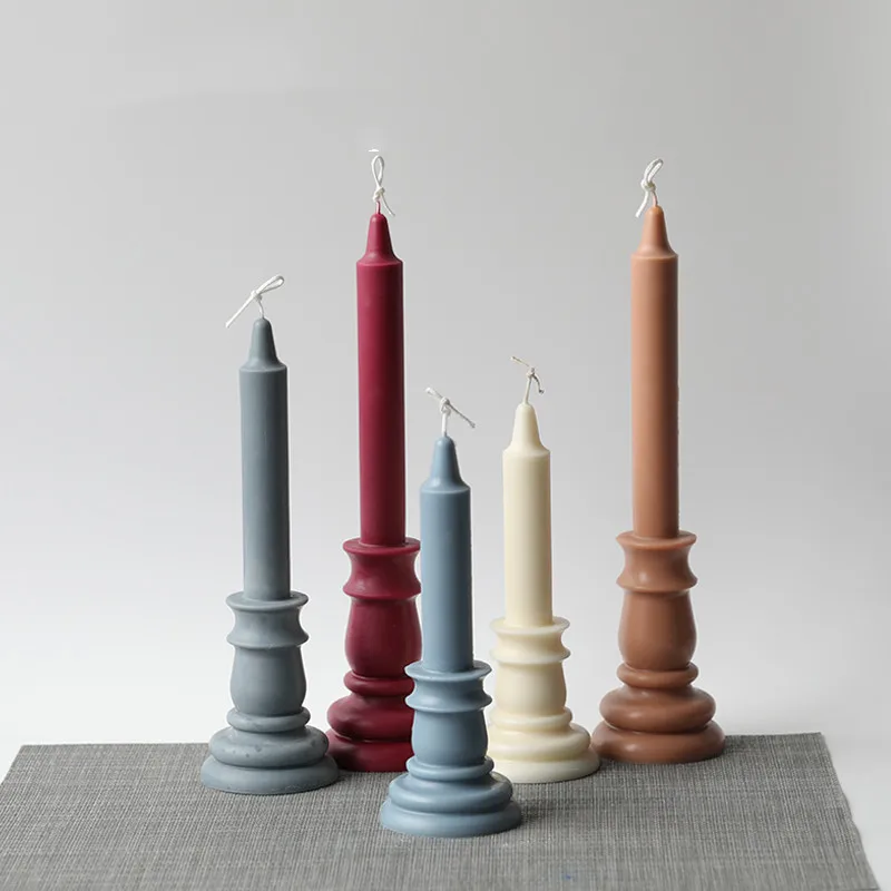

New Candlestick Shape Candle Mold for Candle Making DIY Handmade Candle Gifts Christmas New Year Home Decoration