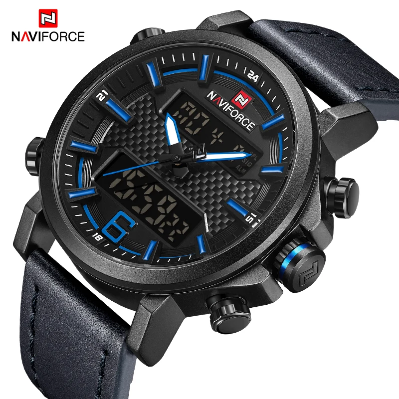 

Top Luxury Brand NAVIFORCE Mens Watches Digital Sport Quartz Wristwatch Military Alarm Waterproof Clock Male Relogio Masculino