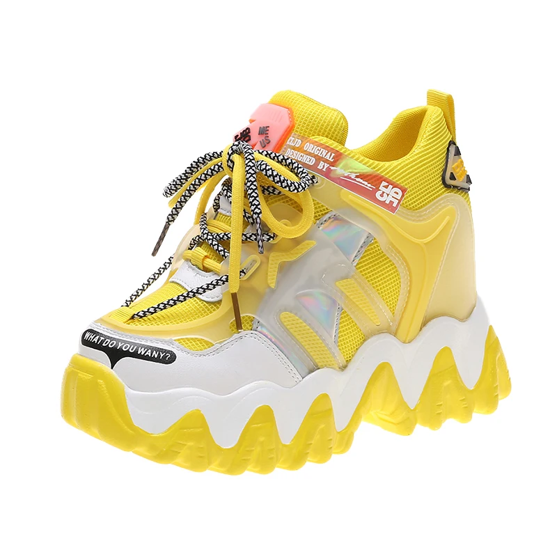 Кроссовки женские на платформе 9 см повседневная спортивная обувь массивной