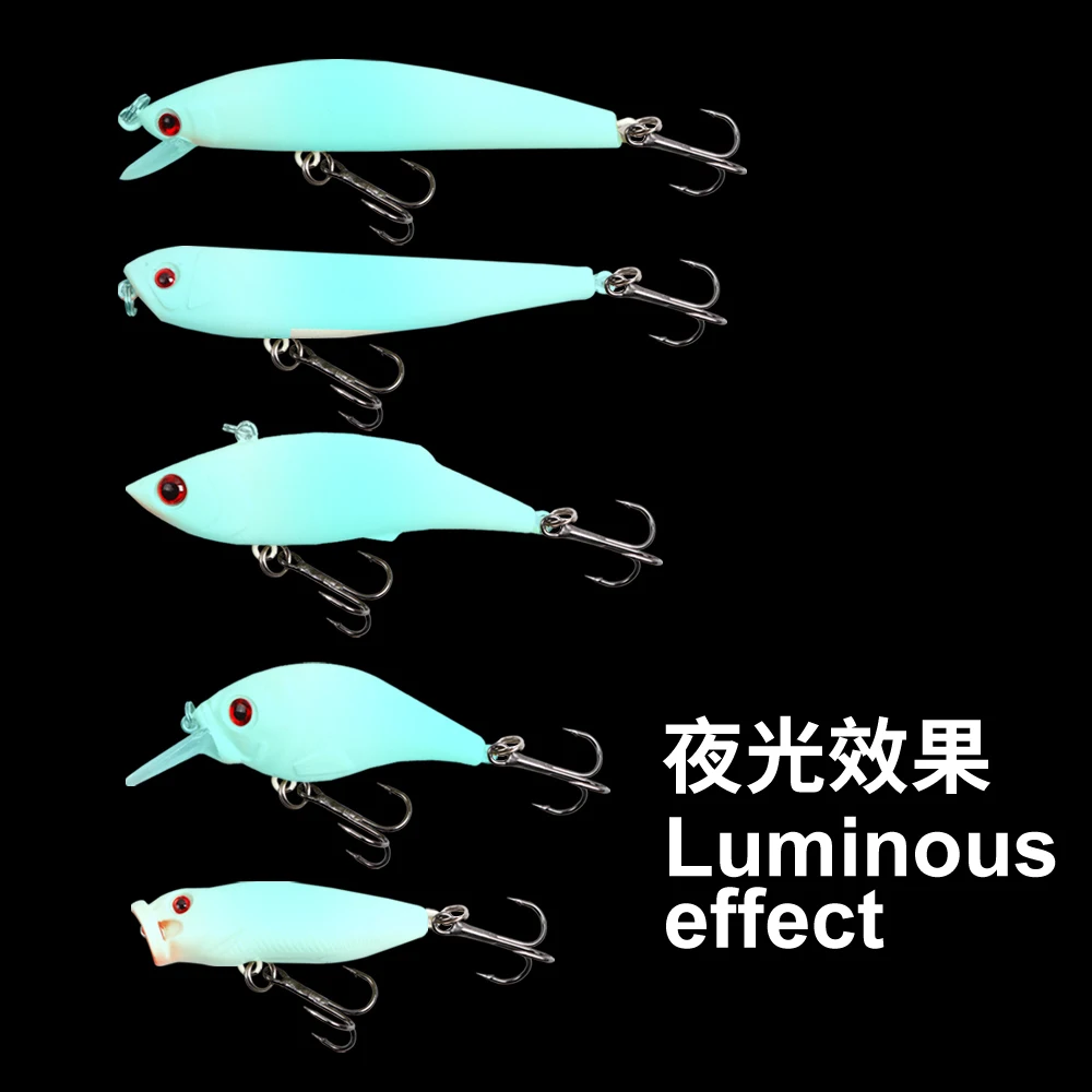 

LUSHAZER 5pcs/lot MinnowpencilVIBcrankbait PopperFishing LureHard BaitPescaFishing tackle