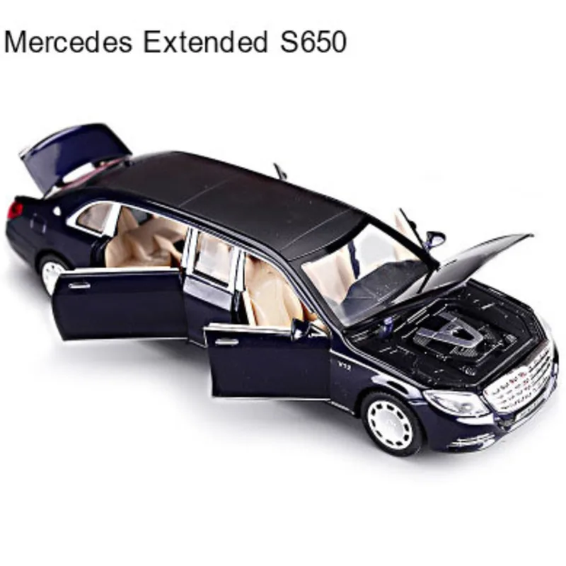 1:32 S650 модель автомобиля Mercedes Benz расширенная версия Литой Сплав Роскошный