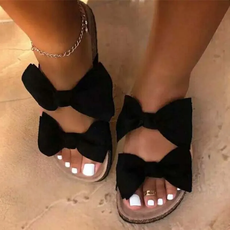 

Women Sandals Bow Wedges Flats Shoes Female Flip-Flops Slip-On Sandals Woman Casual Beach Shoes Women's Open Toe Drop Shipping