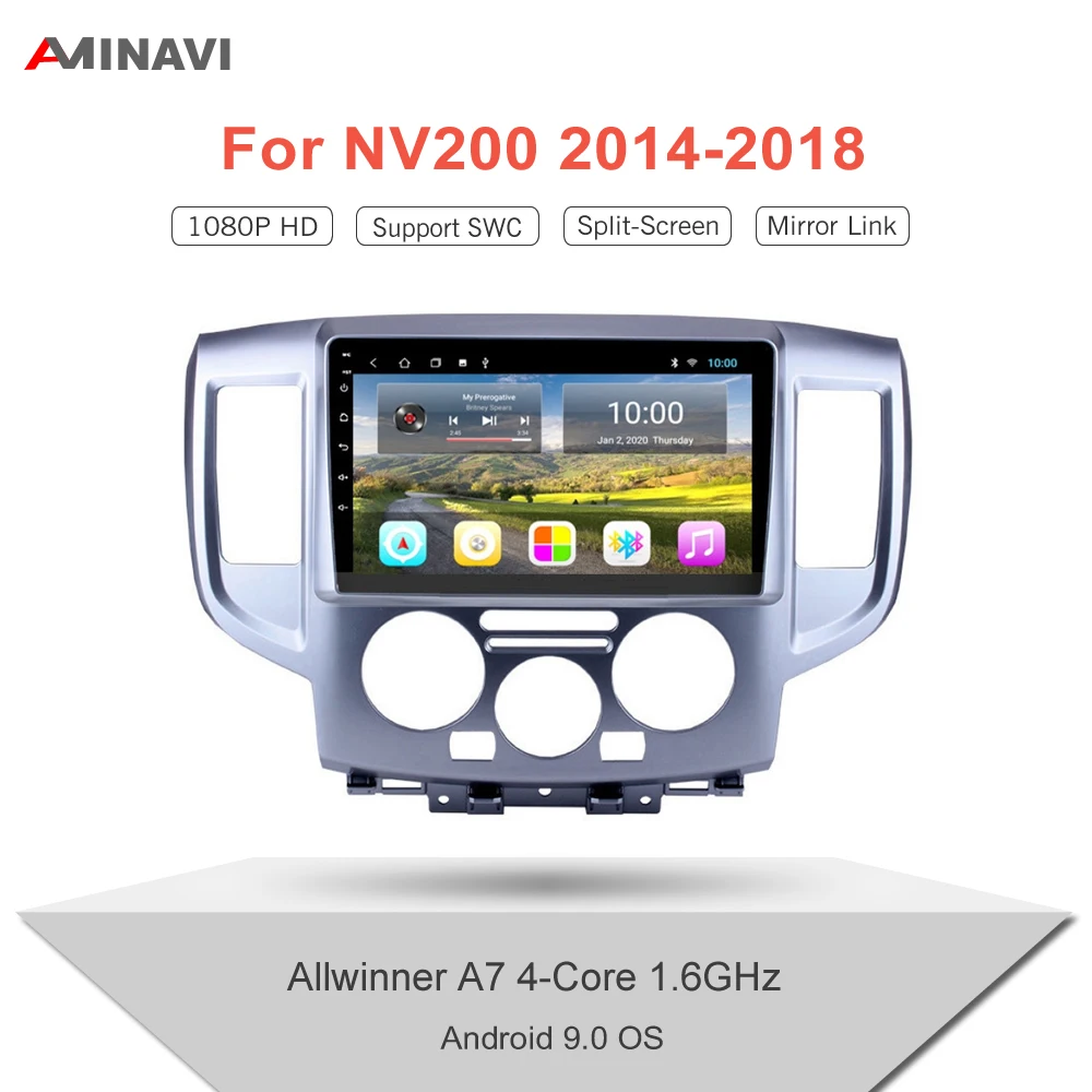 

Автомагнитола 2 Din, для Nissan NV200 2014-2018, 9 дюймов/10 дюймов, Android 9,0, HD, GPS-навигация, навигатор, стерео, Wi-Fi