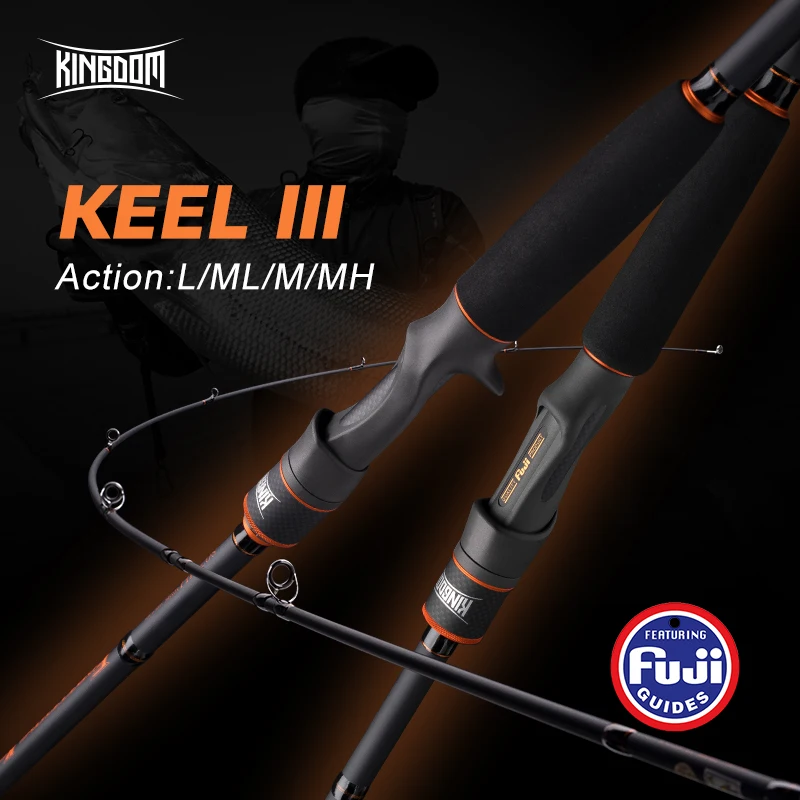 

Kingdom Keel-III Carbon Fiber Fishing Rods Spinning Casting All FUJI Accessories Feeder Rod L MLM MH Carp Bass Fishing Tackles