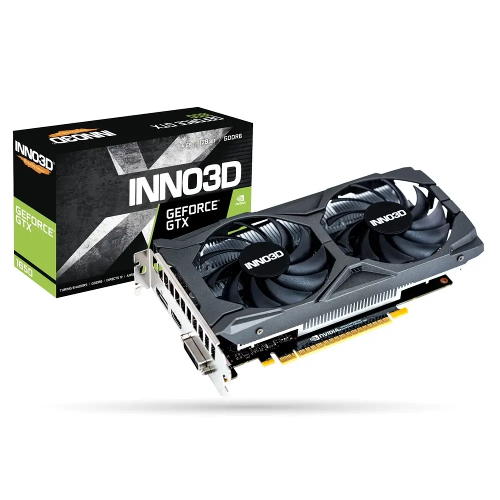 Видеокарта INNO3D Twin nVidia GeForce GTX 1650 1635MHz 4096MB 12000MHz 128 bit RTL [N16502 04D6X 1720VA30]|Видеокарты| |