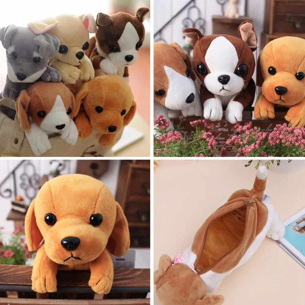 

New 5 cute animal pencil boxes soft plush School Stationery pencil bags gift student gift Plush pencil bags