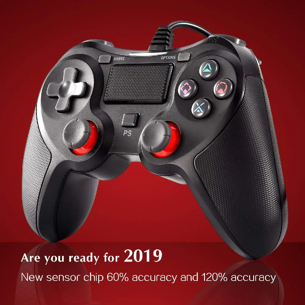 

USB Wired Controller Gamepad Universal for Sony PS4 PS4 Slim PS4 Pro PS3 Console PC Game Joystick with About 1.9m Cable Black